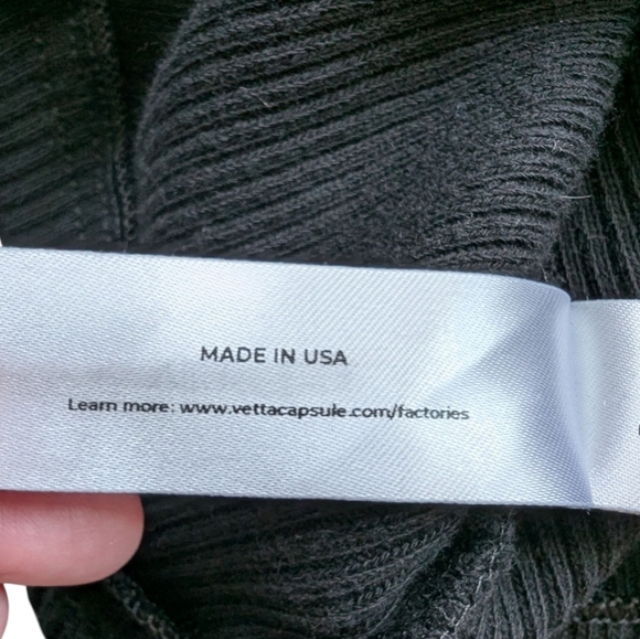 Vetta Capsule The Long Cardigan Ribbed Midi Dress Belt Black Tencel Women's Med - Picture 10 of 16